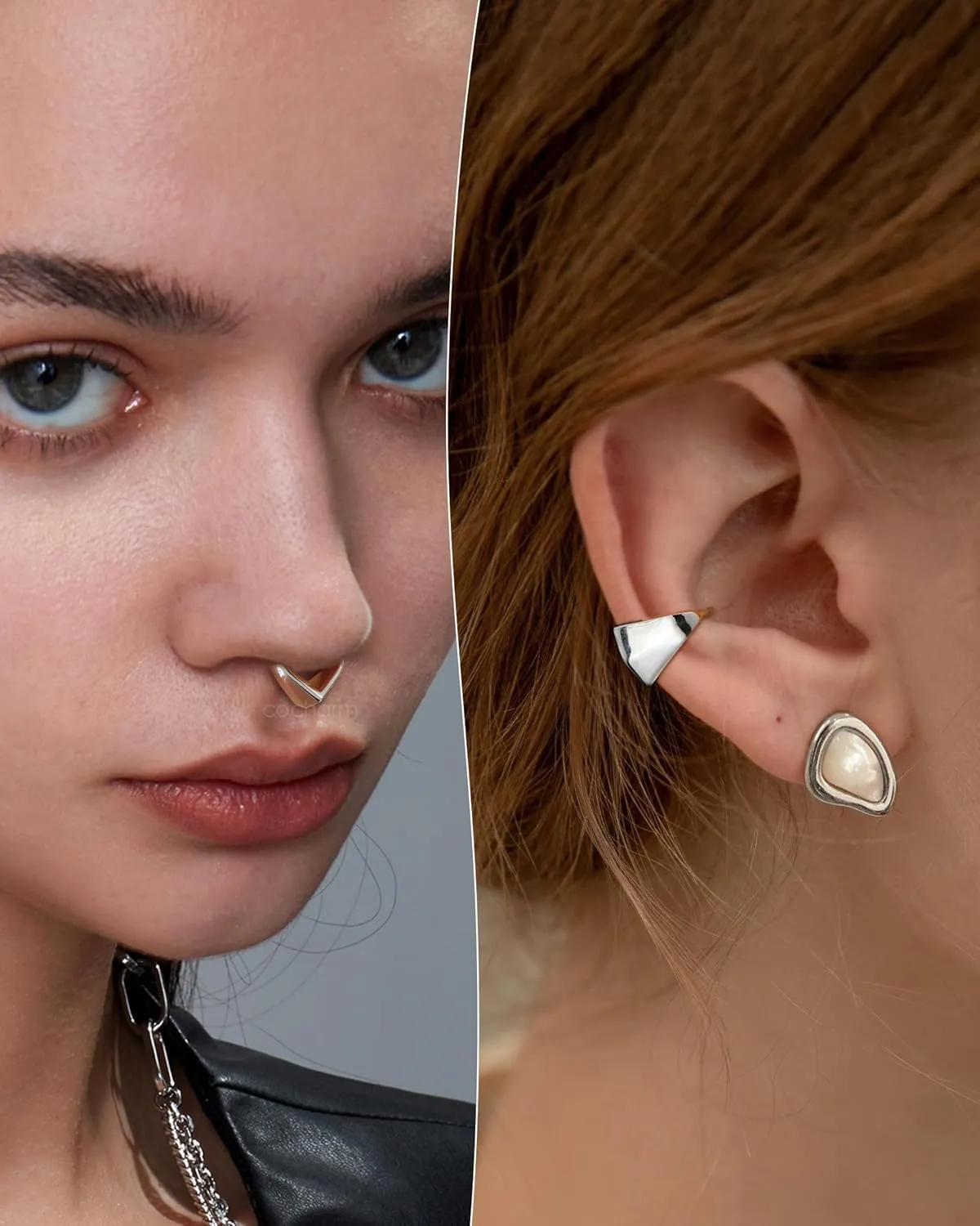 COCHARM Minimalist Cartilage Hoop Earring 16G Silver Helix Piercing Jewelry 316L Stainless Steel Septum Conch Piercing Jewelry
