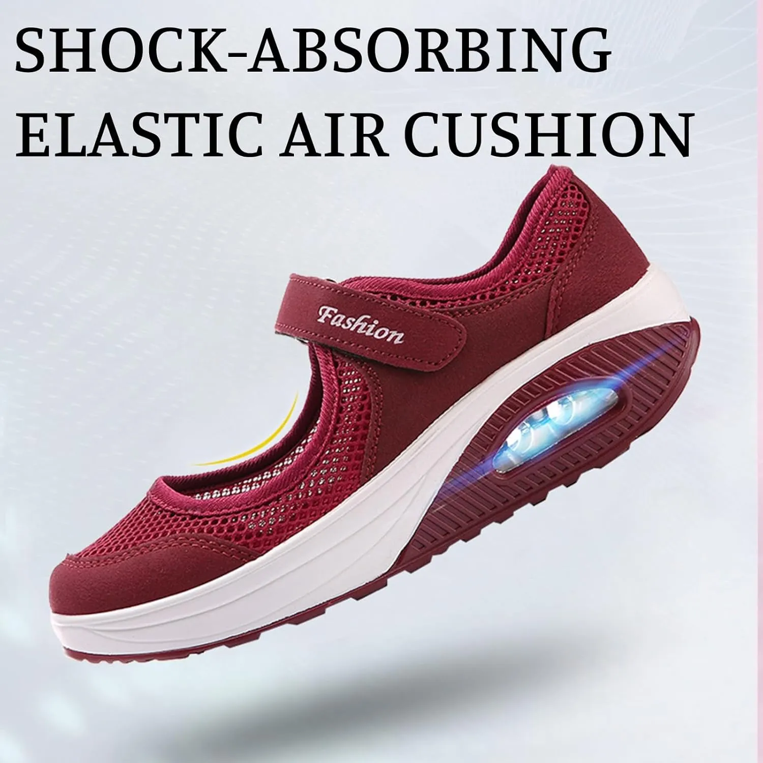 Comfortable Working Nurse Shoes for Women Non-Slip Adjustable Mesh Breathable Walking Shoes, Fashion Mary Jane Sneakers Air Cushion Orthopedic Sandals Casual Nursing Orthotic Lightweight Flats