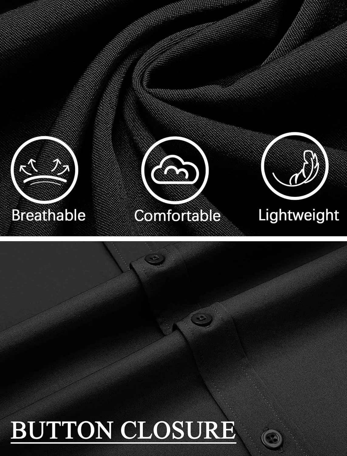 COOFANDY Mens Casual Button Down Shirts Short Sleeve Business Shirts Lightweight Wrinkle Free Dress Shirts