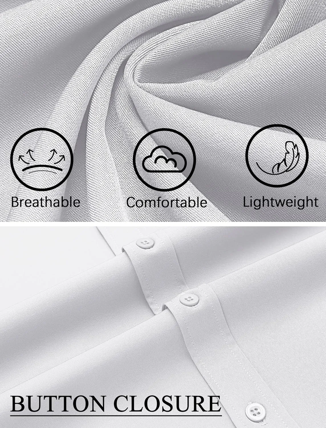 COOFANDY Mens Casual Button Down Shirts Short Sleeve Business Shirts Lightweight Wrinkle Free Dress Shirts