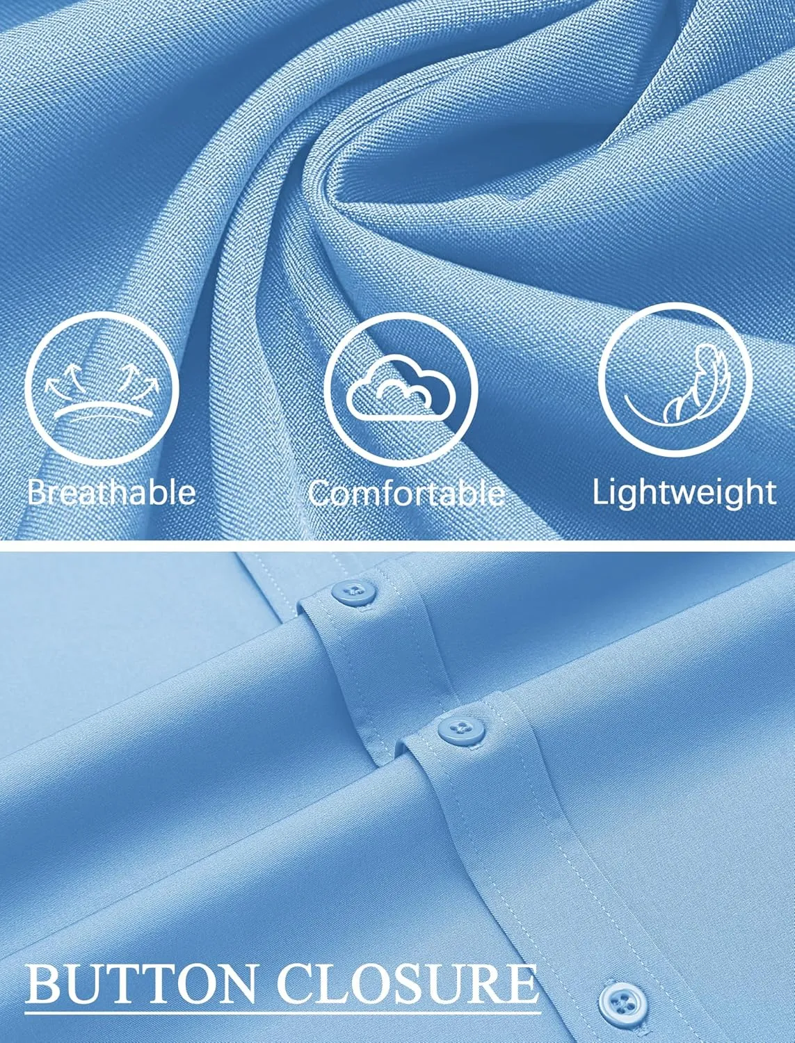 COOFANDY Mens Casual Button Down Shirts Short Sleeve Business Shirts Lightweight Wrinkle Free Dress Shirts
