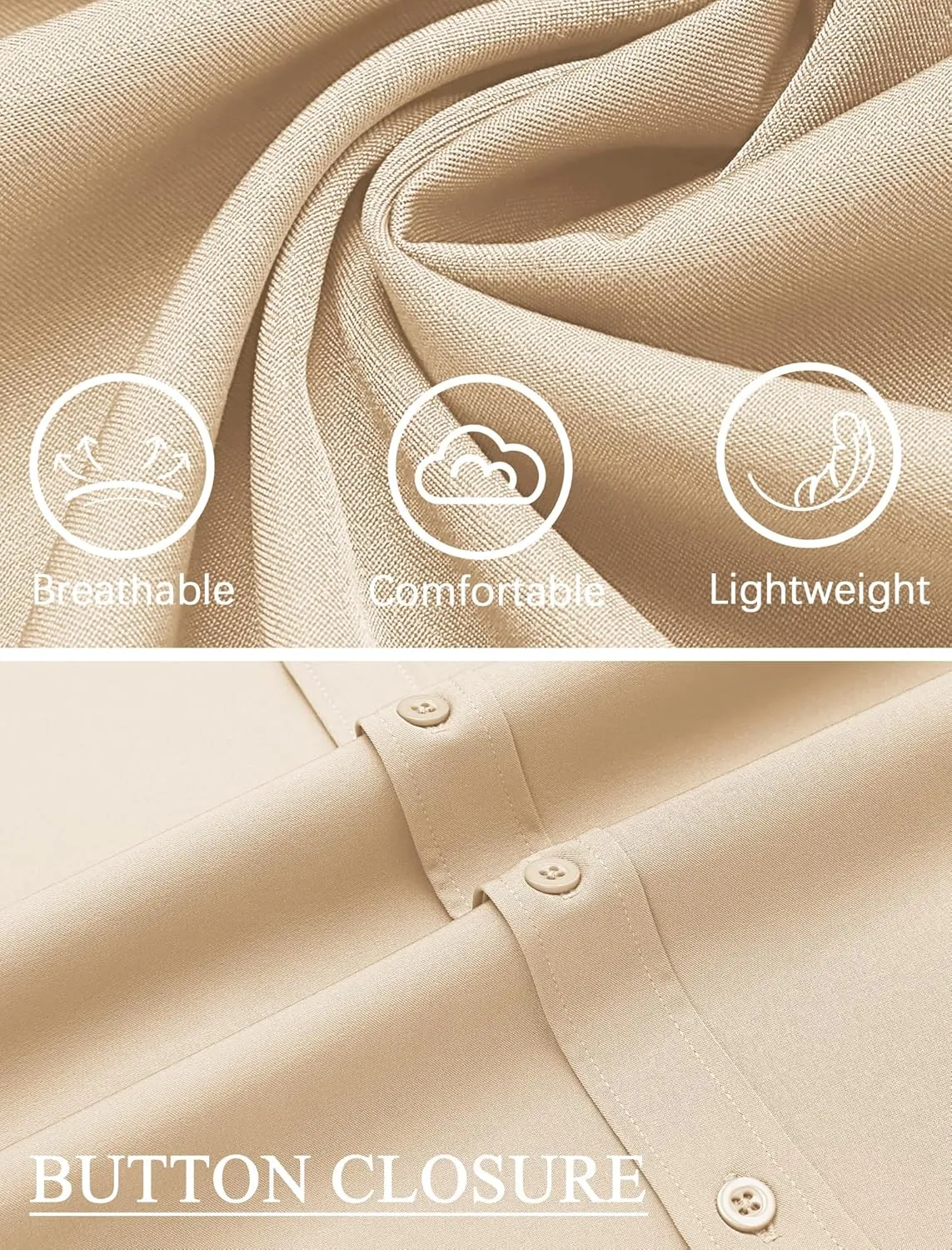COOFANDY Mens Casual Button Down Shirts Short Sleeve Business Shirts Lightweight Wrinkle Free Dress Shirts