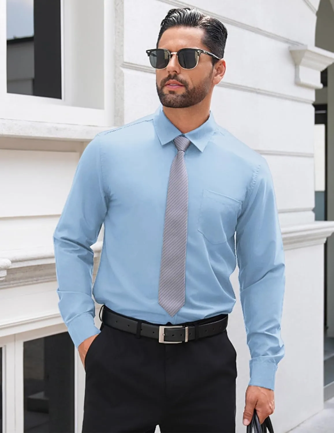 COOFANDY Mens Dress Shirts Long Sleeve Button Down Shirts Untucked Wrinkle-Free Business Casual Shirts