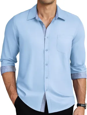 COOFANDY Mens Dress Shirts Long Sleeve Button Down Shirts Untucked Wrinkle-Free Business Casual Shirts