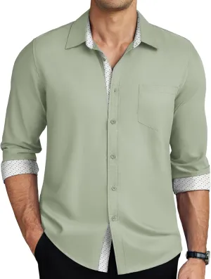 COOFANDY Mens Dress Shirts Long Sleeve Button Down Shirts Untucked Wrinkle-Free Business Casual Shirts