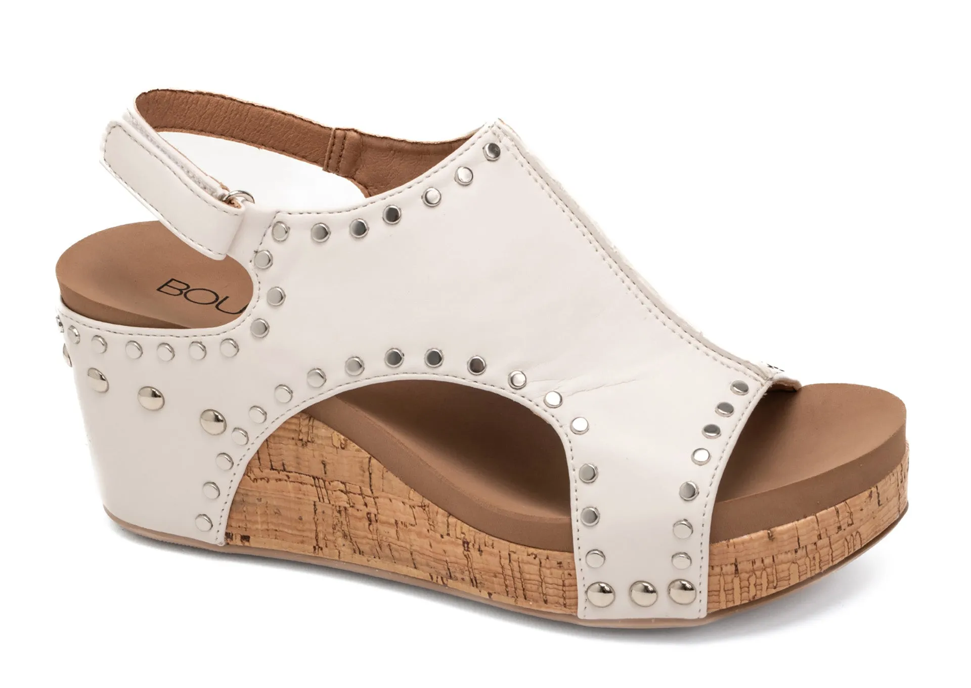 Corkys Ivory Studded Wedges