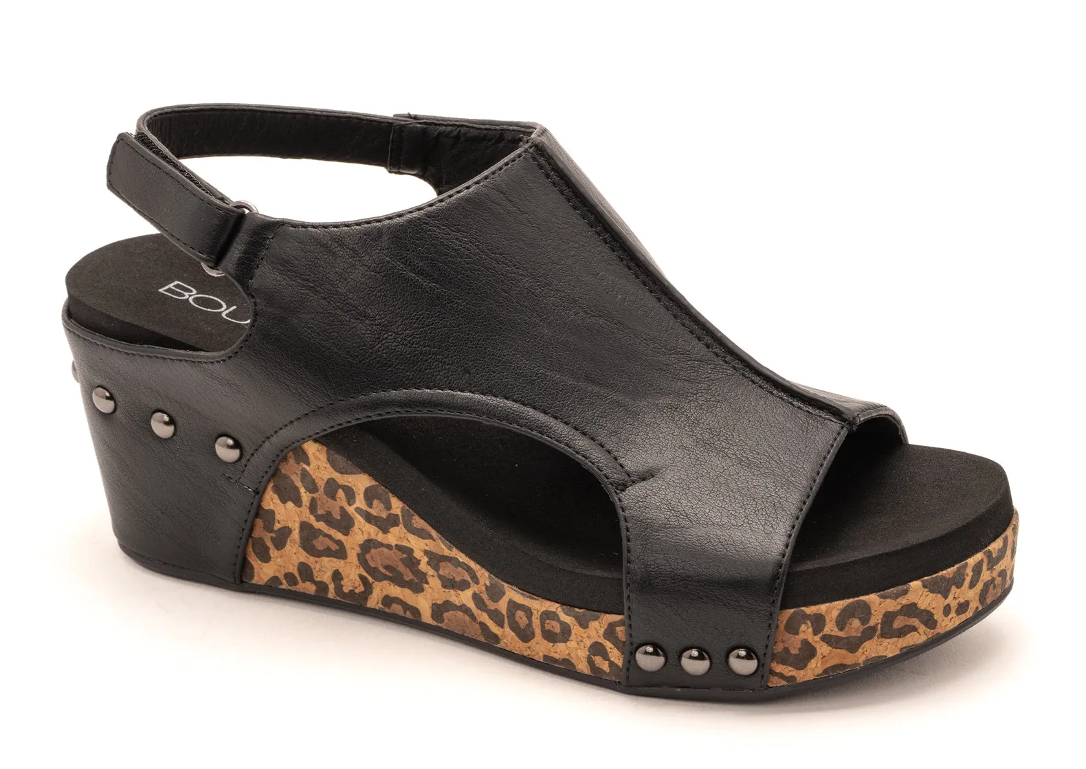 Corkys Smooth Leopard Wedges