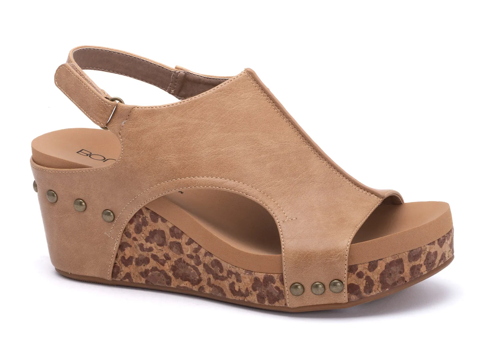 Corkys Taupe Leopard Wedges