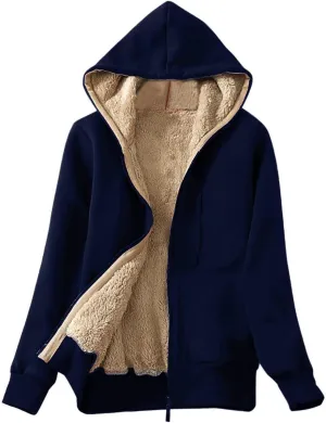 COTECRAM Winter Coats for Women Fashion Plus Size Sharpa Jacket Fleece Warm Hoodie Outwear Plush Sweatshirt Thick Fuzzy Tops