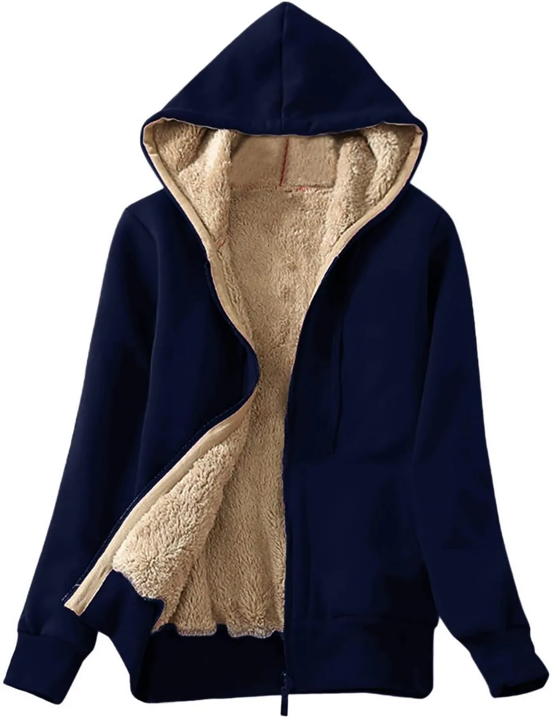 COTECRAM Winter Coats for Women Fashion Plus Size Sharpa Jacket Fleece Warm Hoodie Outwear Plush Sweatshirt Thick Fuzzy Tops