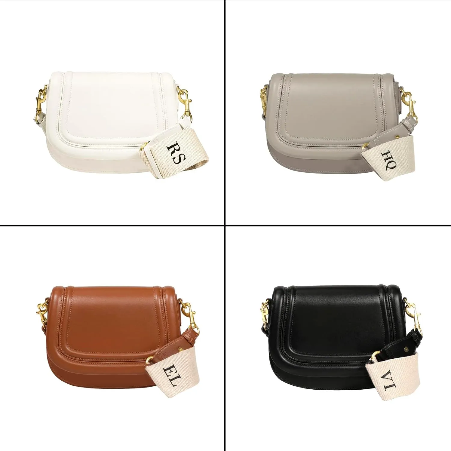 Crossbody Bags For Women-Custom Personalized Initial Embroidered Vegan Leather small Shoulder Bag