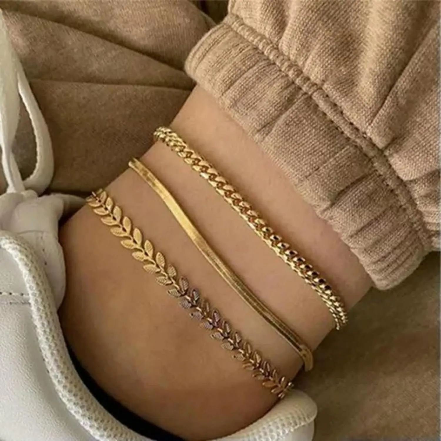Crystal Tassel Anklets Chain Foot Bracelet Bangle Beach Women Gift-4-Silver Eyes