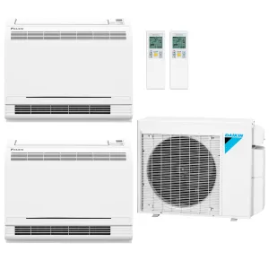 Daikin 2-Zone Floor Standing Ductless Mini-Split 24000 BTUHeat Pump Air Conditioner 15k   18k - 18 SEER2