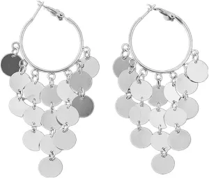 Dancing Gypsy Jewelry Ethnic Coin Bib Necklace Drop Earring 2 Pcs Jewelry Set Women Exotic Bohemian Accessories