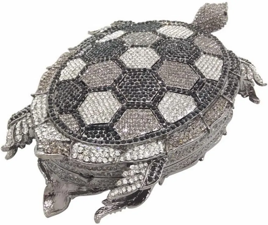 DJBM Chic Turtle Rhinestone Clutch Sparkle Women Crystal Evening Bags for Wedding Party Animal Diamond Minaudiere Handbag
