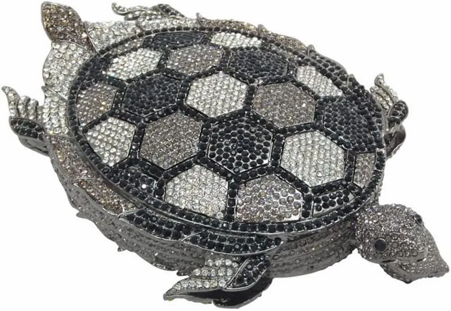 DJBM Chic Turtle Rhinestone Clutch Sparkle Women Crystal Evening Bags for Wedding Party Animal Diamond Minaudiere Handbag