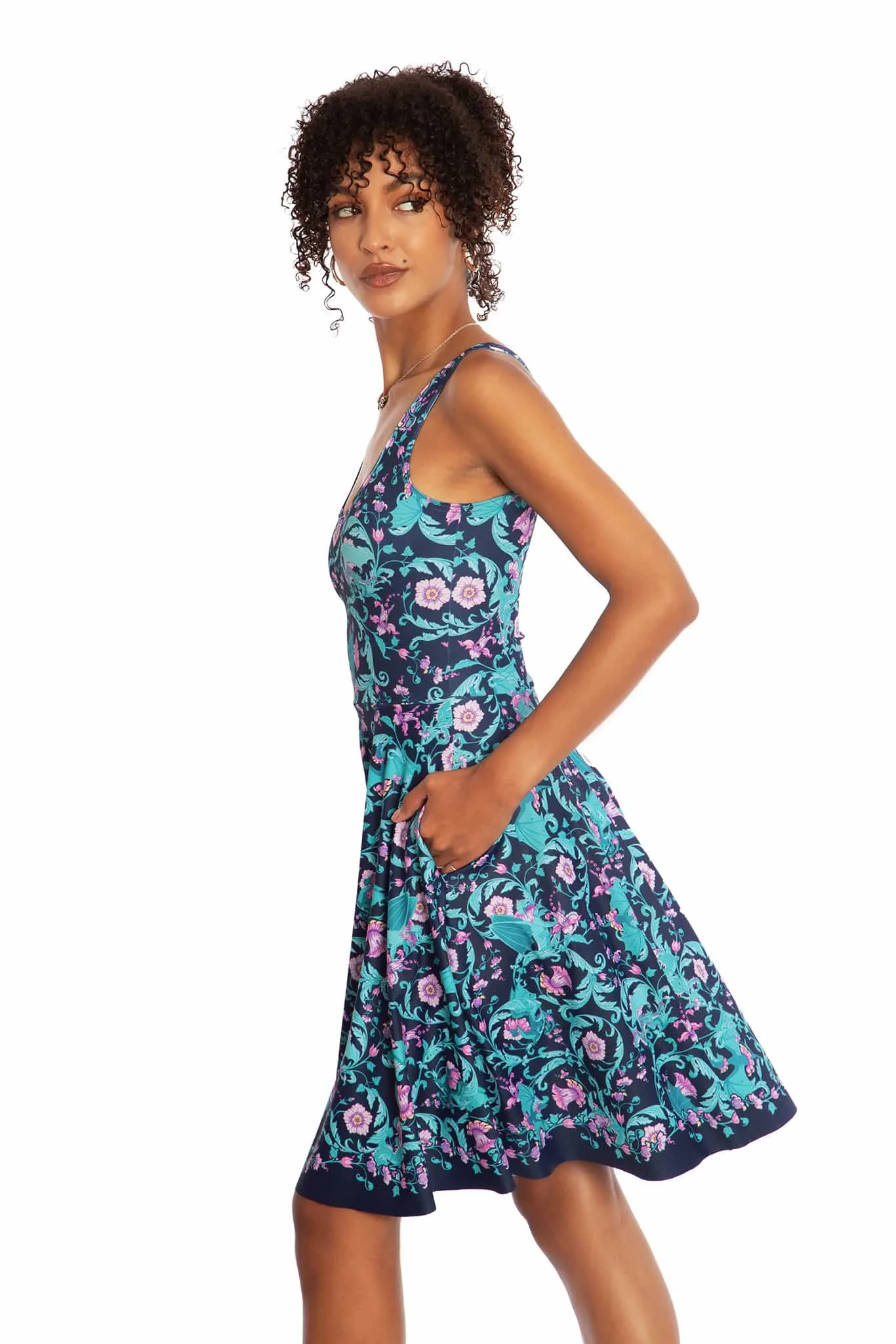 Dragon Garden Scoop Longline Dress