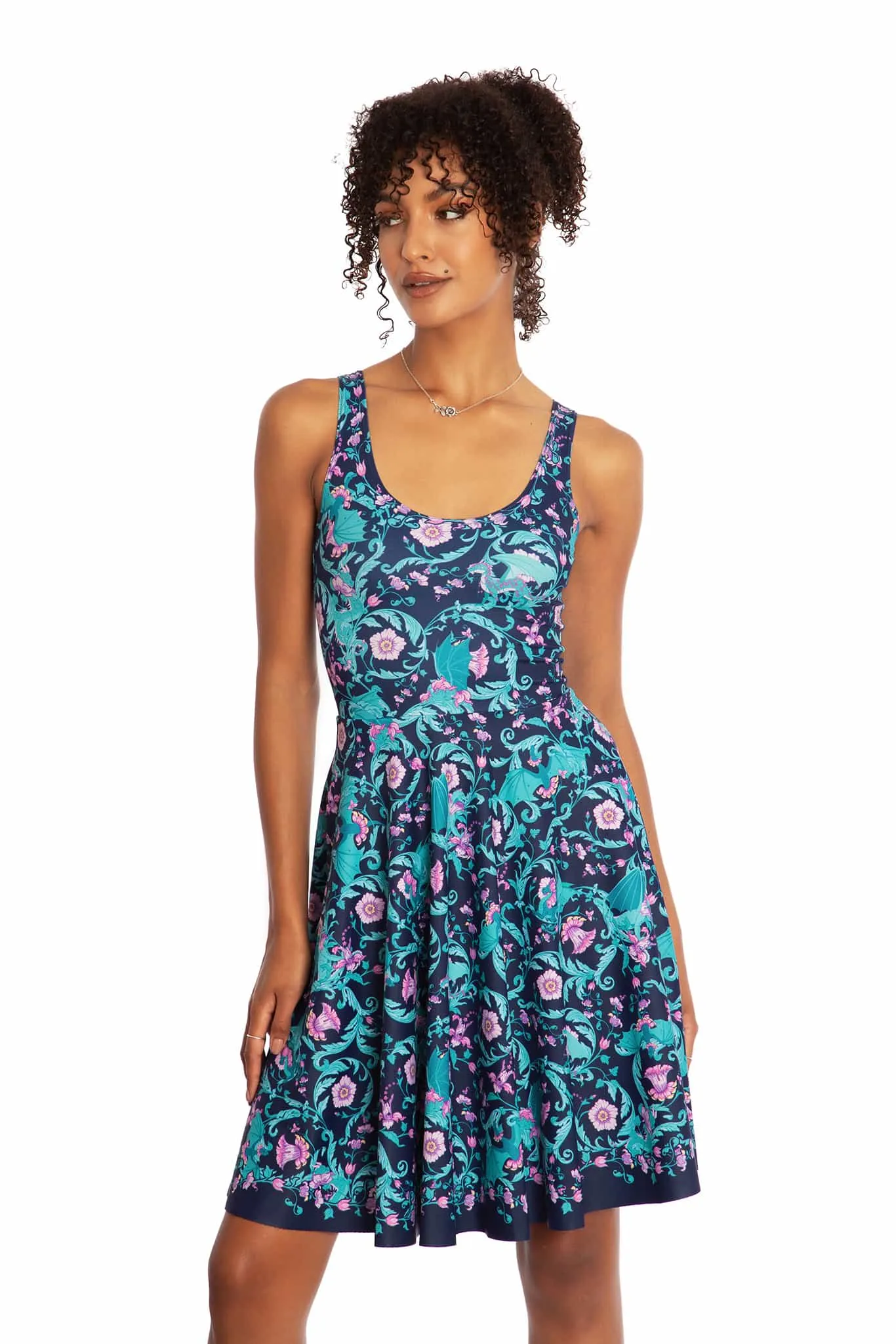 Dragon Garden Scoop Longline Dress