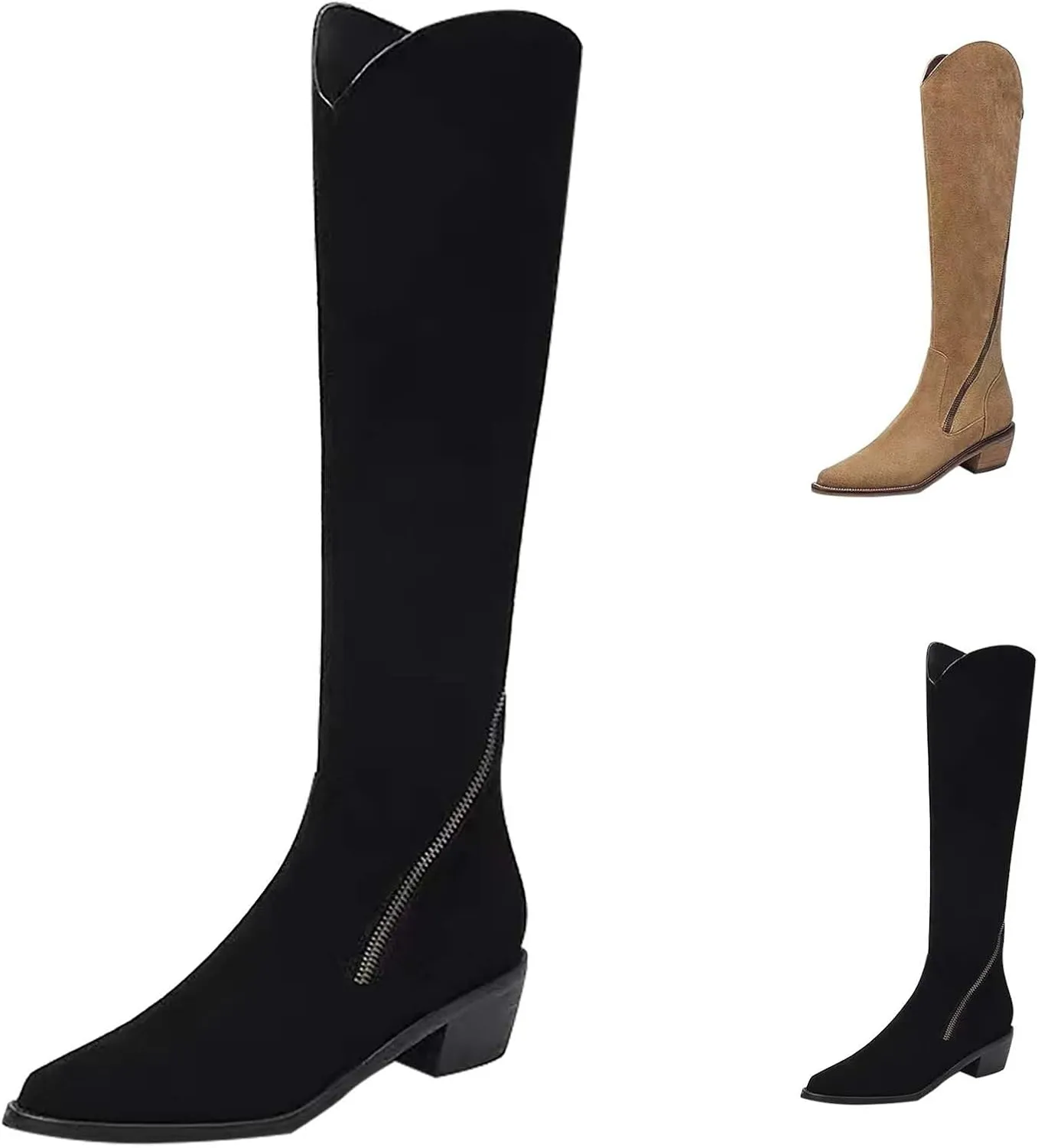 Dress Boots Women Black Womens Boots Pointed Boots for Women No Heel Booties Women'S Ankle Boots & Booties Wide Brown Boots for Women Ankle
