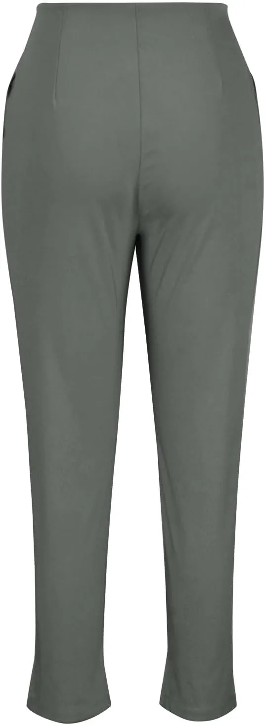 Dress Pants for Women Pleated High Waisted Work Pants Slim Fit Straight Leg Office Trousers Business Casual Outfits
