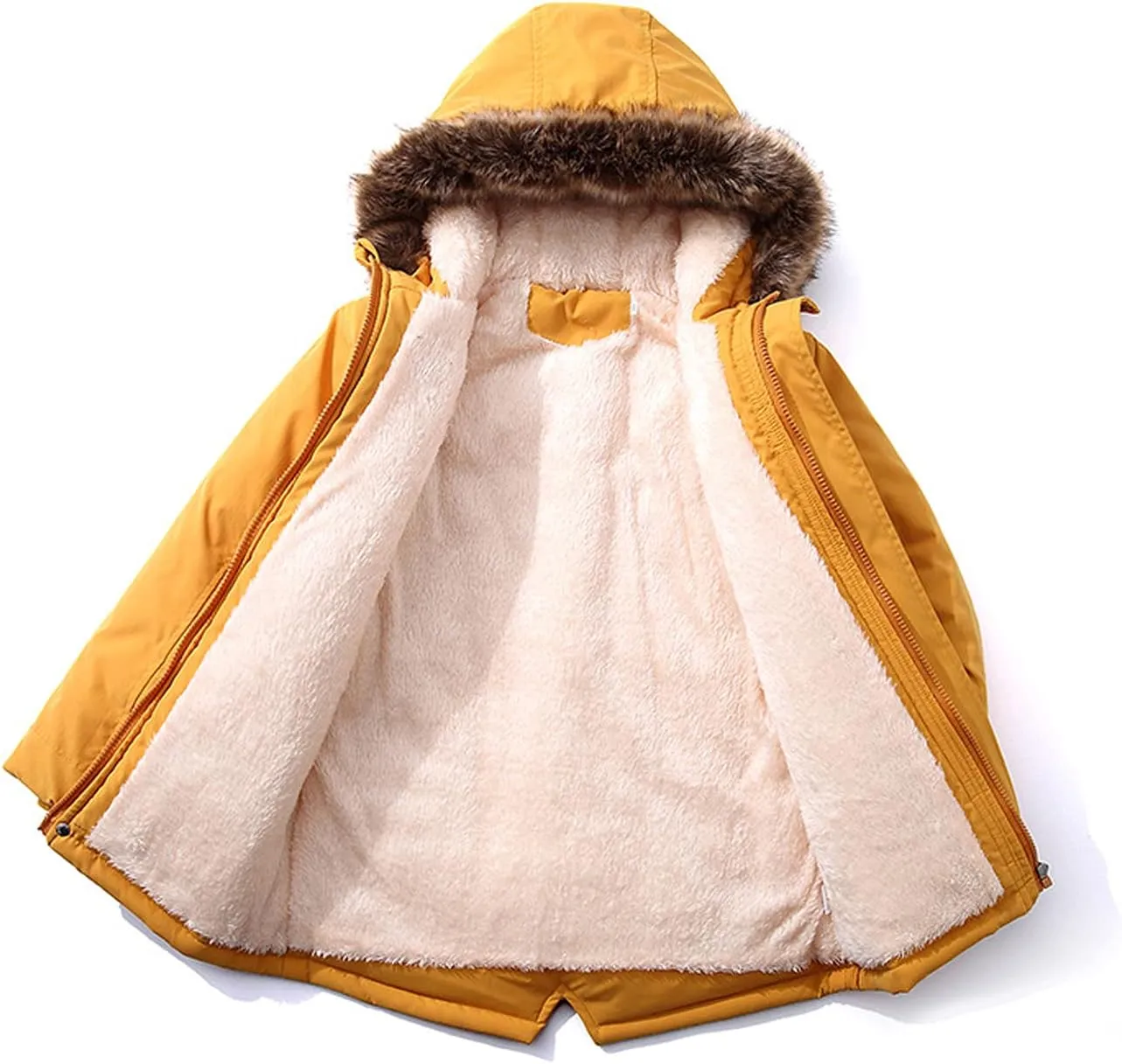 EISHOW Baby Boys' Winter Jackets Down Coats Toddler Faux Fur Hooded Overcoat Dress Warm Cotton Lined Thick Trench Outerwear