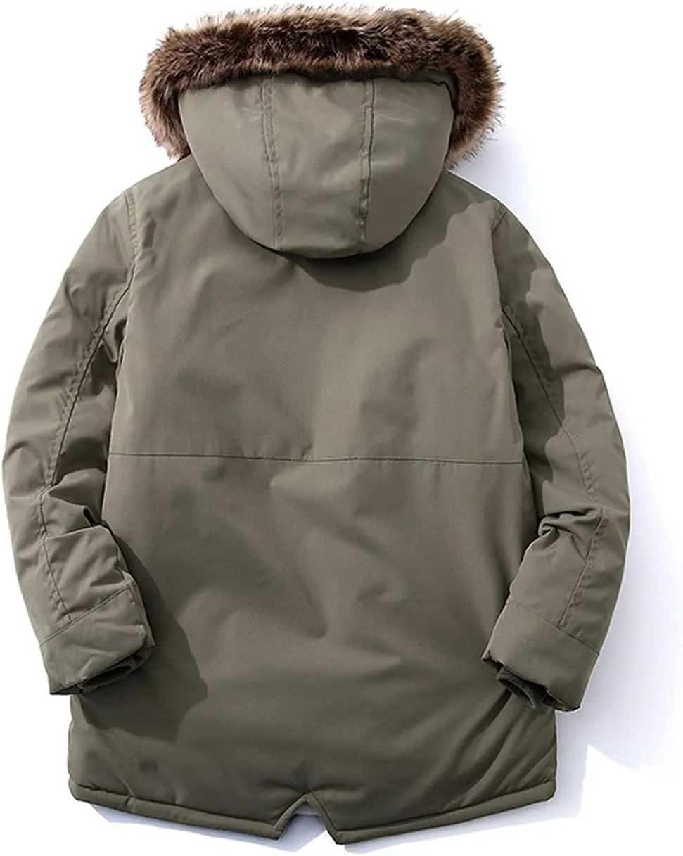 EISHOW Baby Boys' Winter Jackets Down Coats Toddler Faux Fur Hooded Overcoat Dress Warm Cotton Lined Thick Trench Outerwear