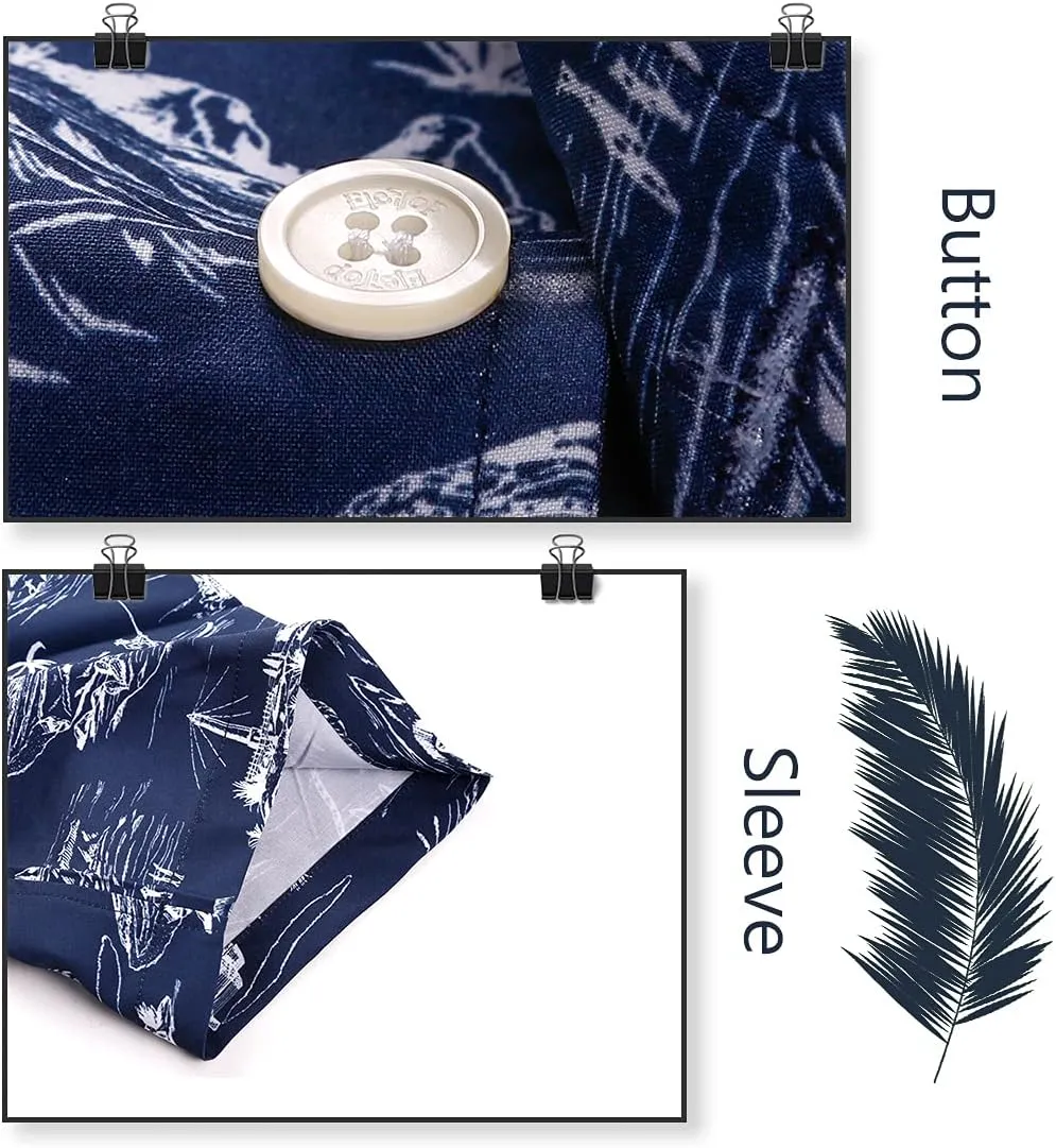 ELETOP Men's Hawaiian Shirts Short Sleeve Floral Beach Shirts Button Down Tropical Aloha Vacation Shirts