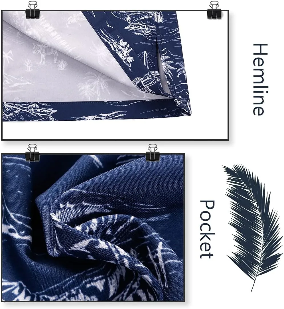 ELETOP Men's Hawaiian Shirts Short Sleeve Floral Beach Shirts Button Down Tropical Aloha Vacation Shirts