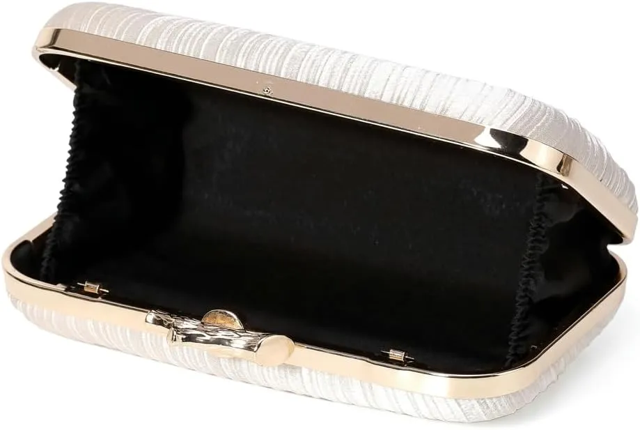 Evening Bag Clutch Purses for Women Chic Satin Pleated Designer Shoulder Handbags Crossbody Purse for Party Prom Wedding