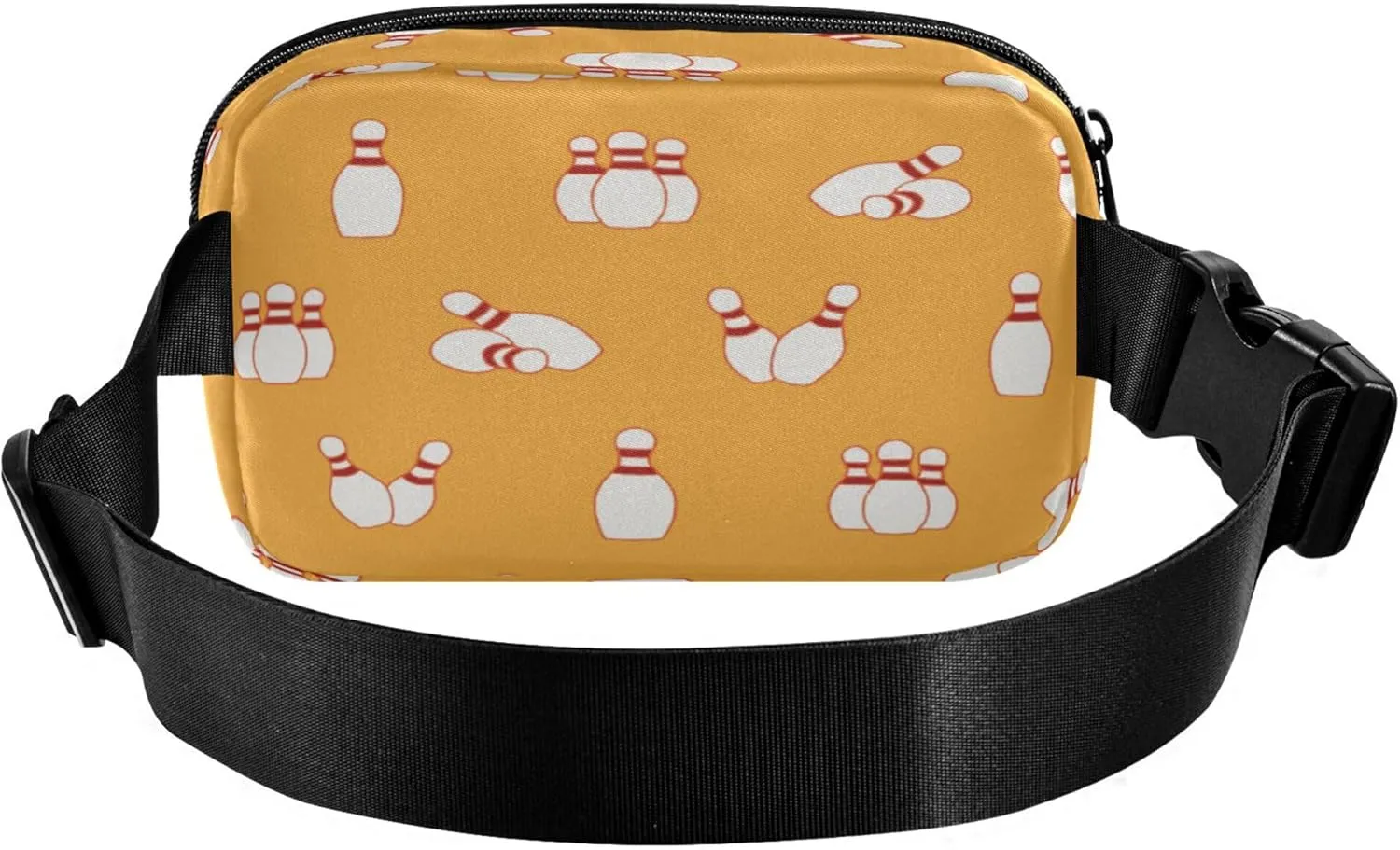 Exnundod Fanny Packs Cartoon Bowling Pin Pattern Running Waist Pack Women Crossbody Bags Waterproof Men Fanny Pack