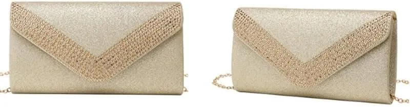 Fabric Art Shiny Evening Bag Women's Versatile Clutch Purses(Gray)