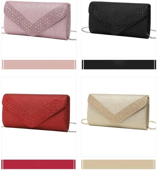 Fabric Art Shiny Evening Bag Women's Versatile Clutch Purses(Gray)
