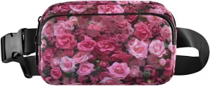 Fanny Pack Vibrant Roses Print Water Resistant Crossbody Waist Pack Adjustable Belt for Running Hiking Traveling 85.31.6 inch