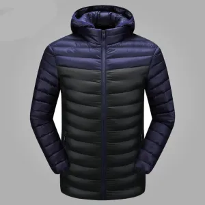 Fashion Thick Patchwork Hooded Mens Coats