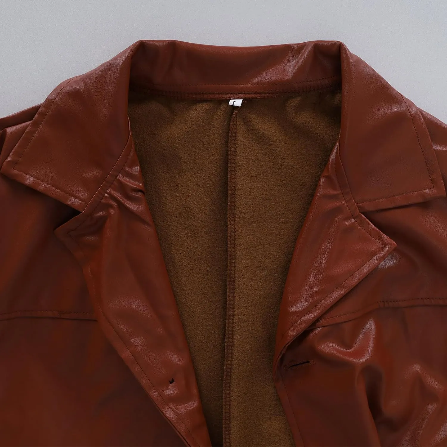 Faux Leather Jackets Mens Winter Coats Long Trench Coat Pu Leather Jacket Single Breasted Outerwear Trendy Overcoats