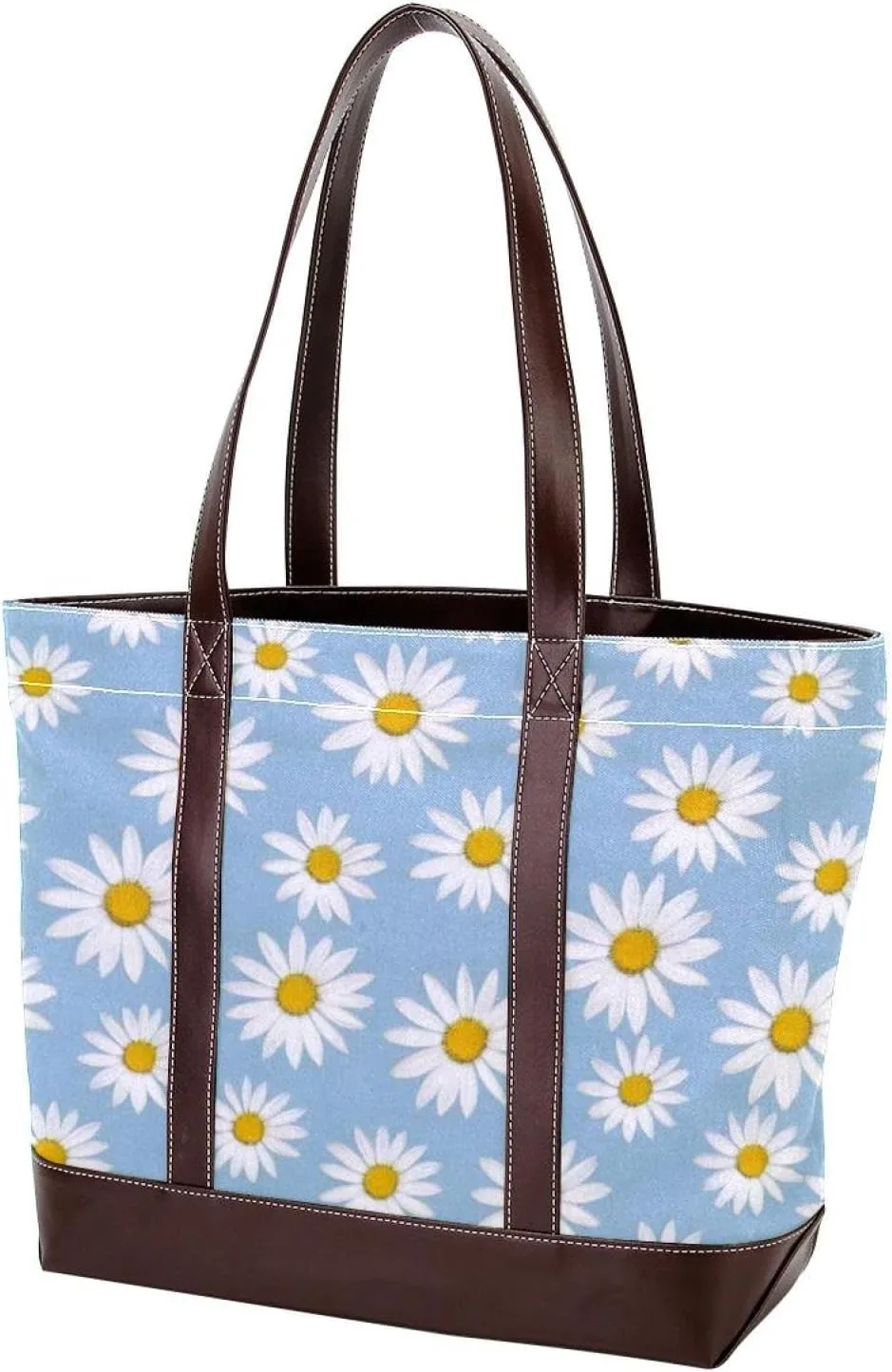 Flower-388 Tote Bags Durable Leather Canvas Purses and Handbags for Women Top Handle Shoulder Satchel Hobo Bags