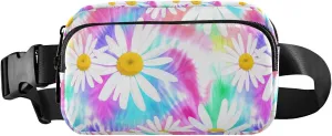 Flower Vibrant Watercolor Colorful Fanny Packs for Women Crossbody Bags Everywhere Belt Bag with Adjustable Strap Fashion Waist Pack for Travel Running Workout