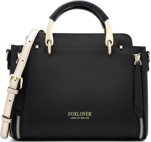 FOXLOVER Crossbody Bags for Women Satchel Handbags Medium Size Women's Top-Handle Shoulder Handbag with Zipper Pocket