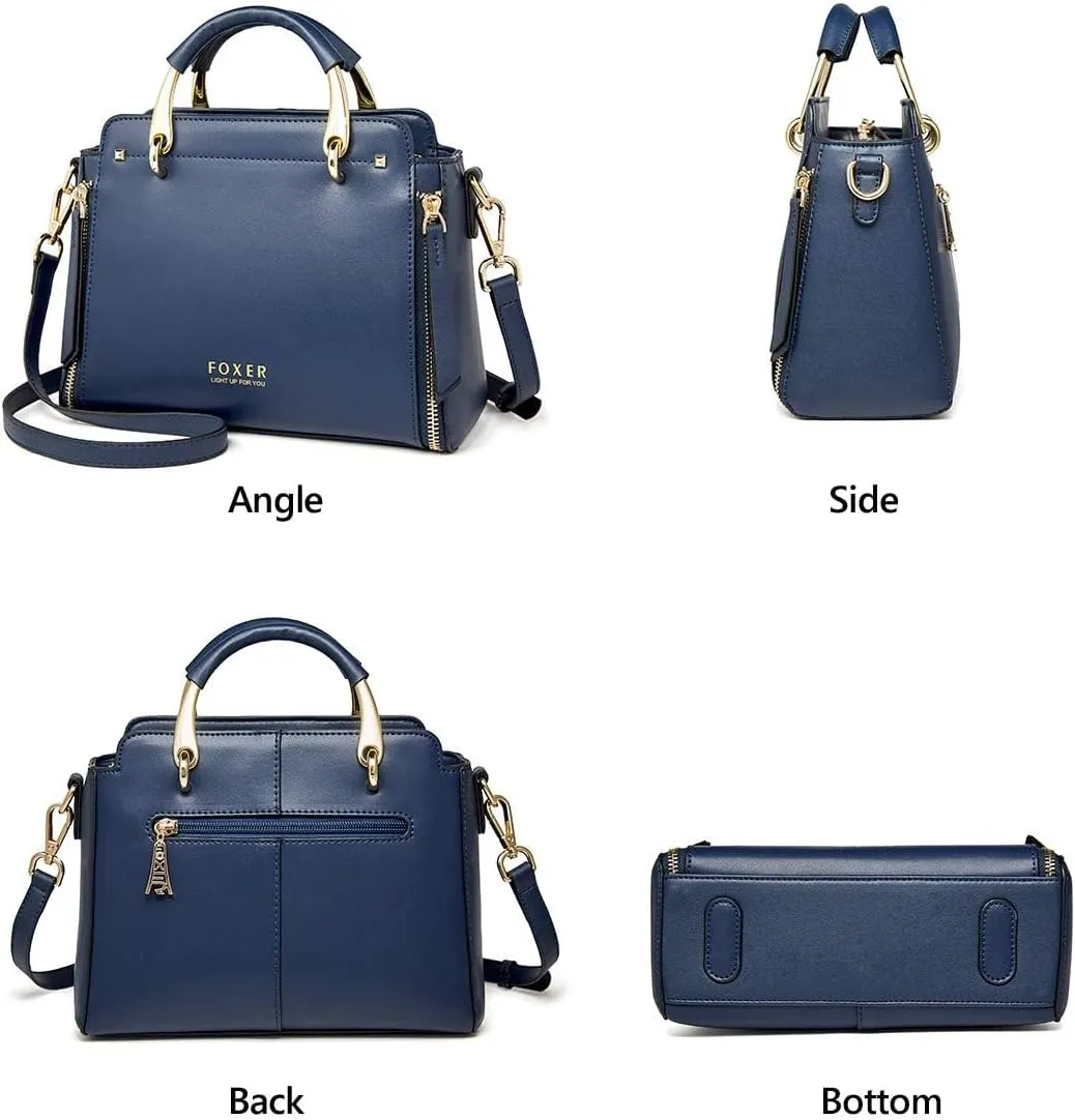 FOXLOVER Crossbody Bags for Women Satchel Handbags Medium Size Women's Top-Handle Shoulder Handbag with Zipper Pocket
