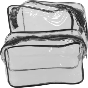 FRCOLOR Travel Organizers 2pcs Pvc Makeup Pouches with Zipper Compact Toiletry Bags