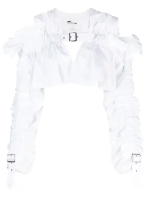 Gathered Sleeve Buckle Vest