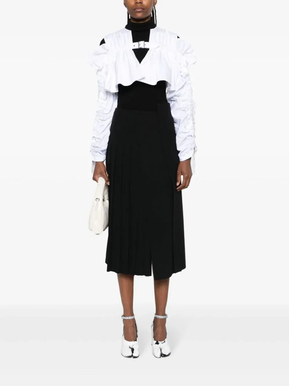 Gathered Sleeve Buckle Vest