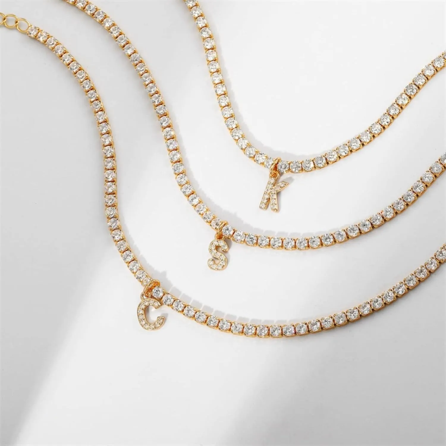 Gold Initial Tennis Letter Anklet Bracelets for Women,Dainty Cubic Zirconia A-Z Alphabet Anklet Footchain Personalized Jewelry Gifts