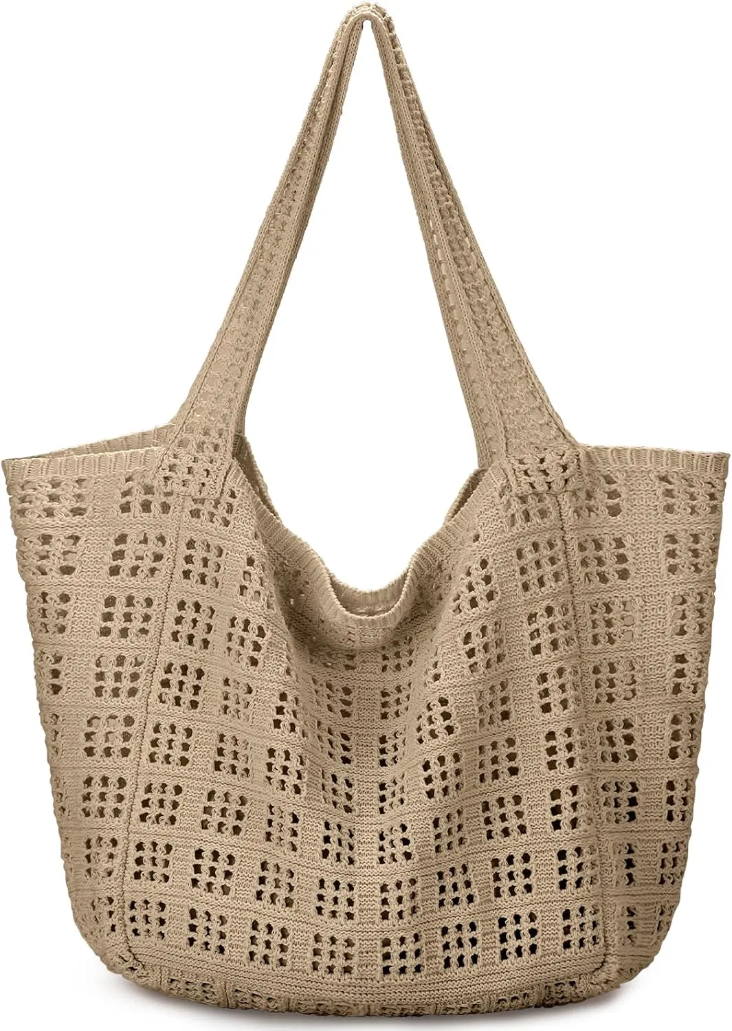 hatisan Crochet Bags for Women - Large Tote Aesthetic Handbag Shoulder Hippie Knit Bag