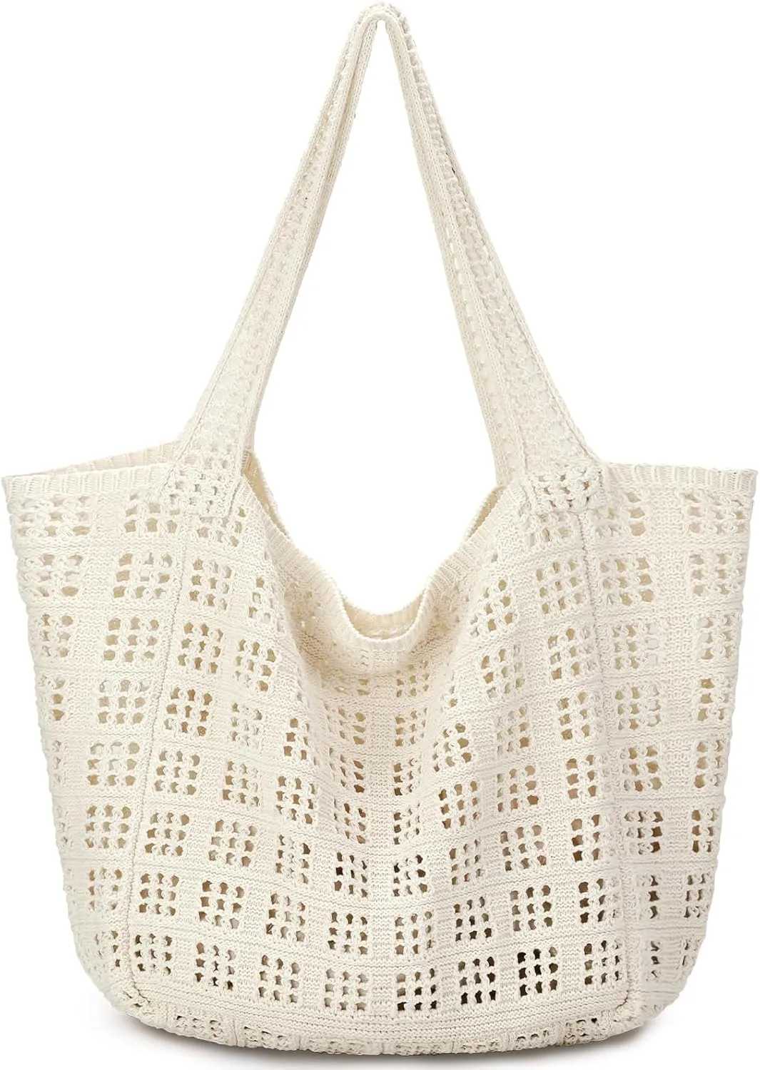 hatisan Crochet Bags for Women - Large Tote Aesthetic Handbag Shoulder Hippie Knit Bag