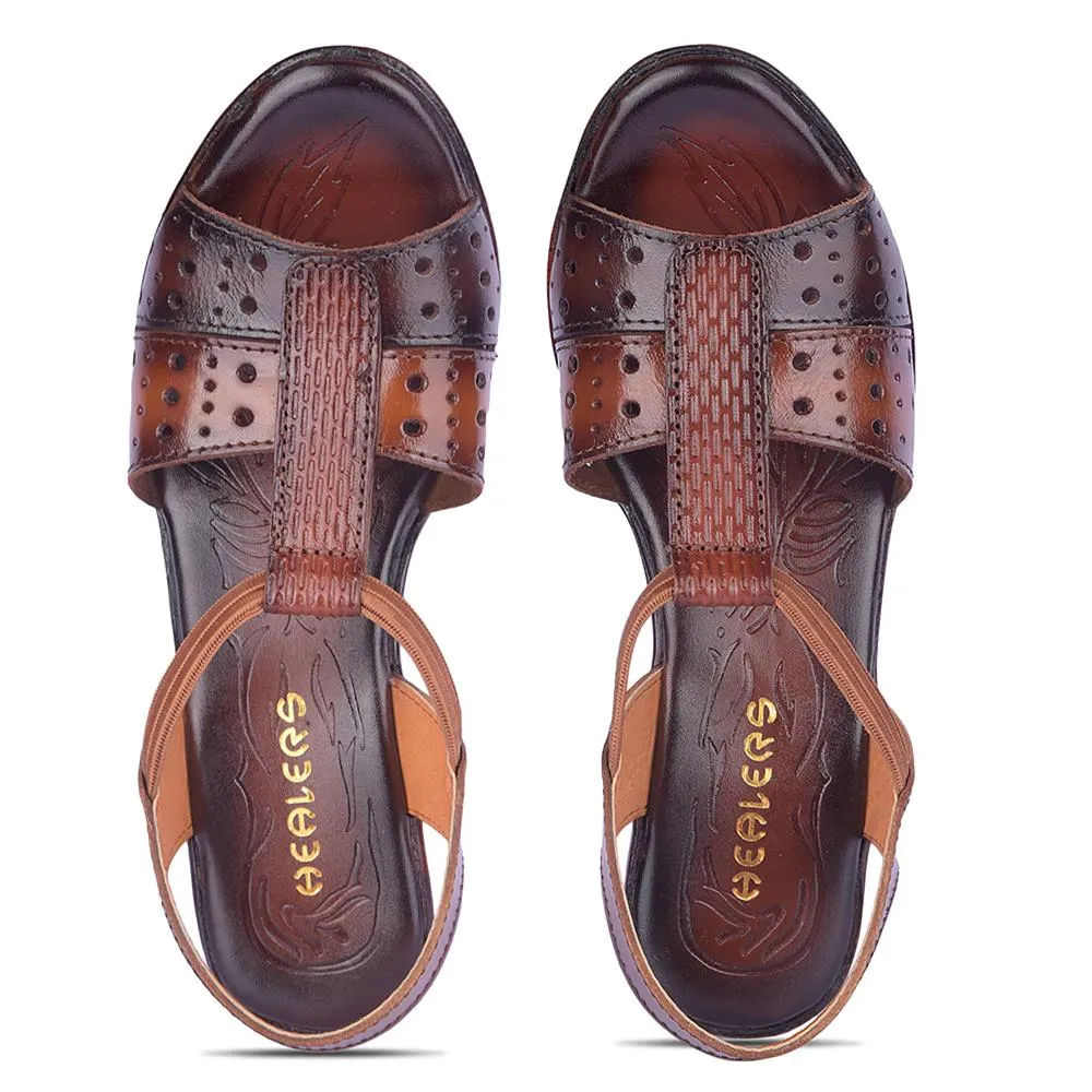 Healers By Liberty Women TLO-54 Tan Wedges Fashion Wedges Heel Sandal