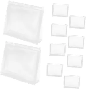 Healifty Small Travel Makeup Bag 10 Pack Compact Toiletry Bags Dry Wet Separation for Women's Travel Essentials