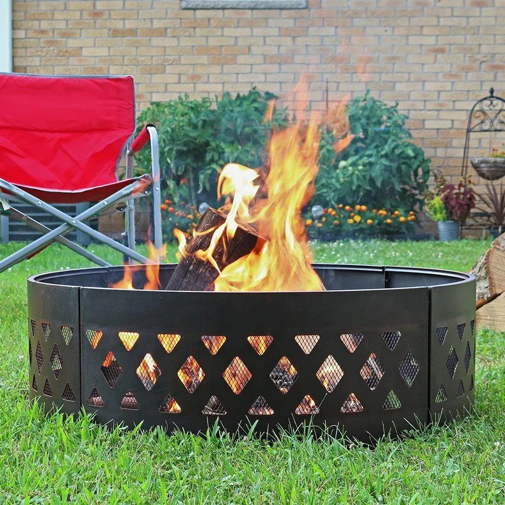 Heavy Duty Crossweave Campfire Ring, 36 Inch by Sunnydaze