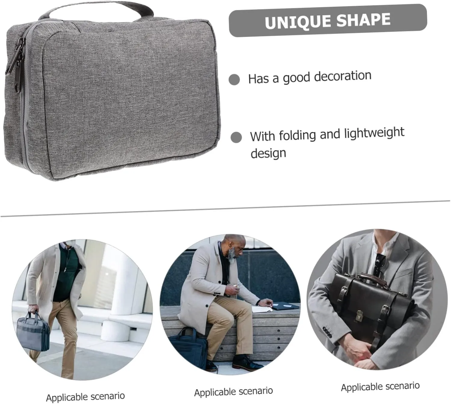 Hemoton Large Capacity Travel Toiletry Bag Male Compact Makeup Bag Creative Organizing Bag for Cosmetics