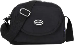 Hobo Crossbody Bags for Women Crossbody Purses and Handbags Lightweight Pocketbook Nylon Quilted Shoulder Purse(Black)
